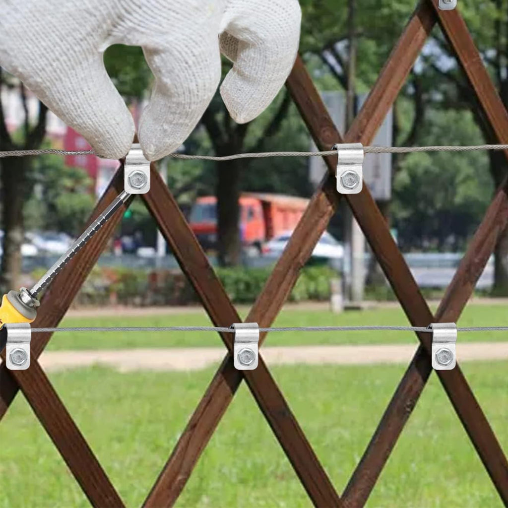 Wire Fence Clips 220 PCS丨Fence Wire Clamps Stainless Steel Agricultural Fencing Mounting Clips with 220 Pcs Stainless