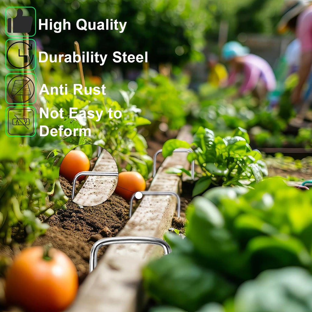 200 Pack Lawn Staples, Premium Garden Landscape Staples, Galvanized Heavy-Duty Gauge Stakes, U-Shaped Tent Stakes