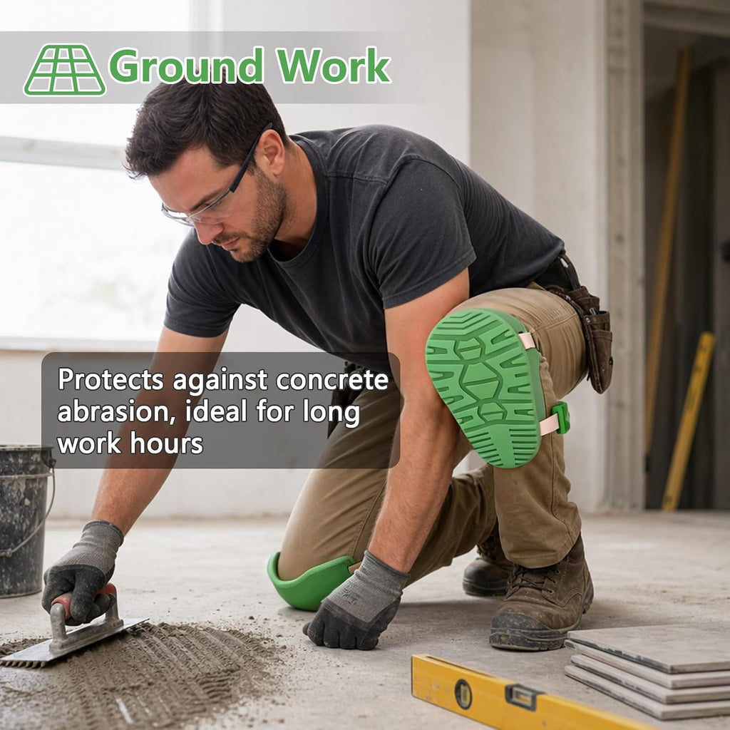 Knee Pads for Work, Roofing Knee Saver with Soft Foam Sleeves, Non-Slip Bottom, Leather Strap, Impact & Abrasion