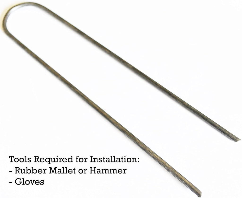 Sandbaggy Round Top 6-Inch Landscape Staples ~ SOD Garden Stakes Square Pin for Ground Cover Fabric & Drip Irrigation