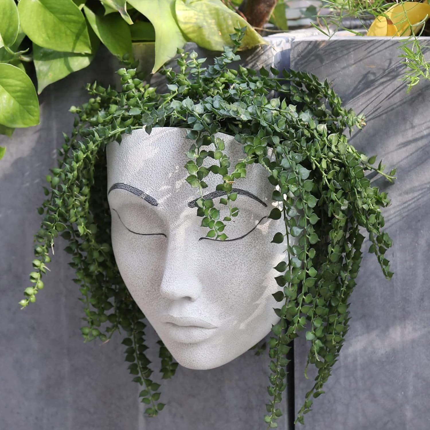 Wall Planter for Indoor Outdoor Plants, Face Planter Hanging Plant Pot for Home Decor, Modern Face Vase Face Flower Pot