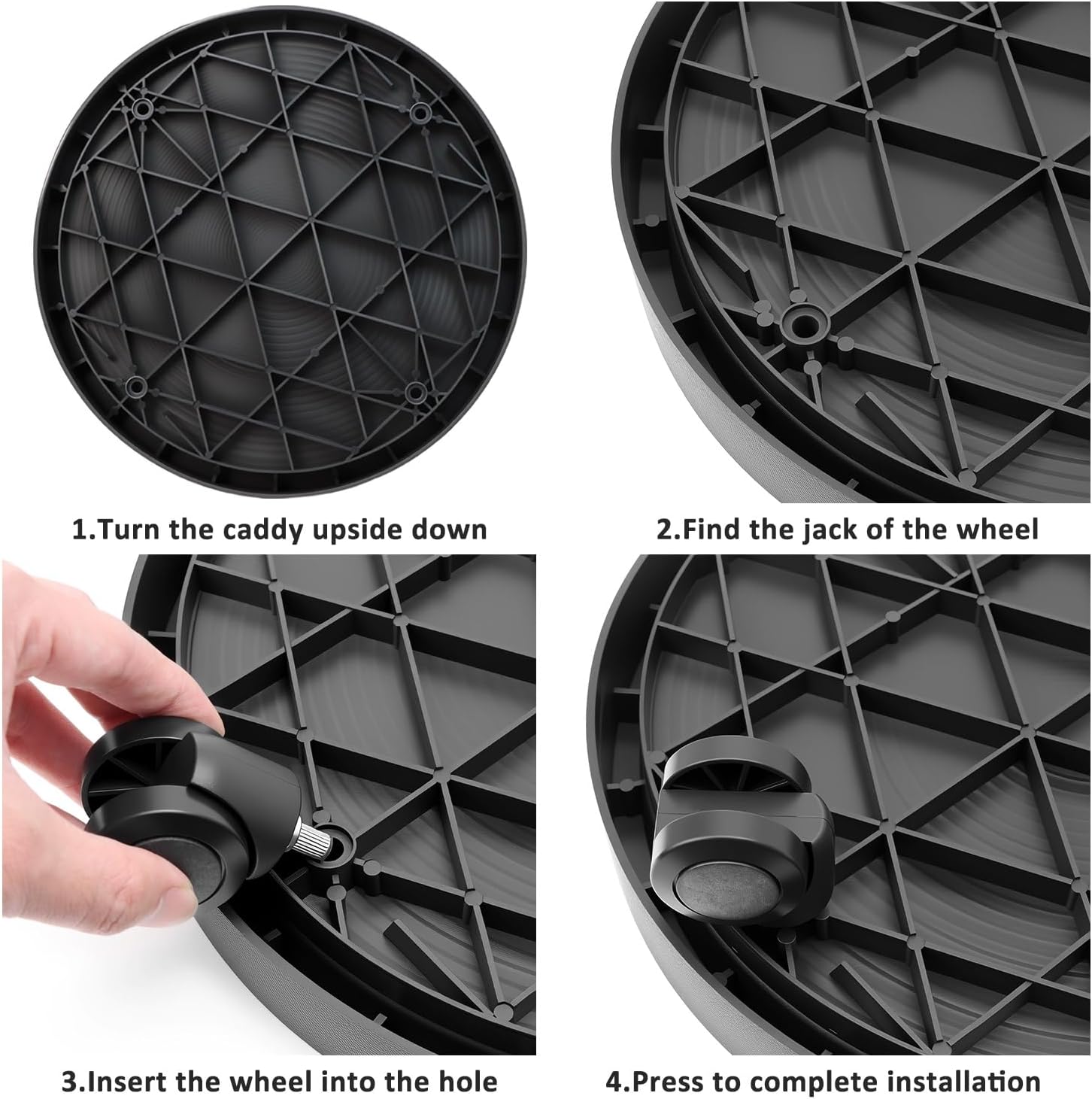 2Pack 12.4'' Plant Caddy with Wheels, Plant Stand Dolly for Heavy Planter,Wheeled Planter Saucer Tray,Rolling plant