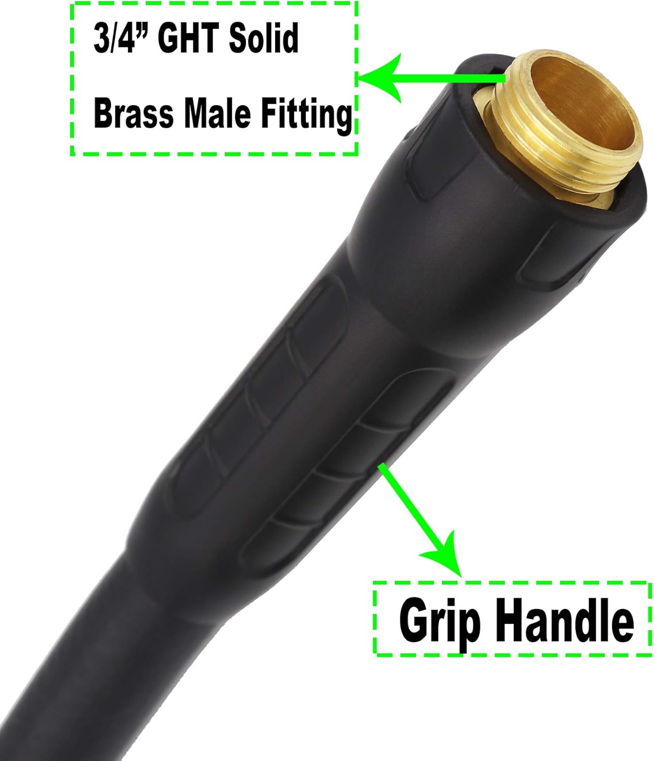 Hybrid Garden Hose 5/8 IN. x 50 FT, Heavy Duty, Lightweight, Flexible with Rotatable Grip Handle and Solid Brass