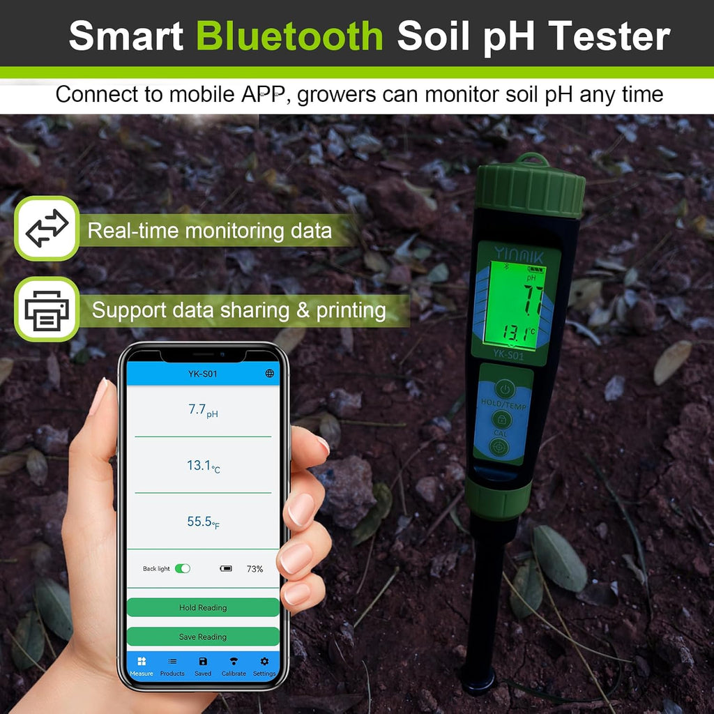 Digital Soil pH Moisture Tester,Plant pH Meter and Moisture Tester Combo | Soil Test Kit for Gardener,Digital 4 in 1