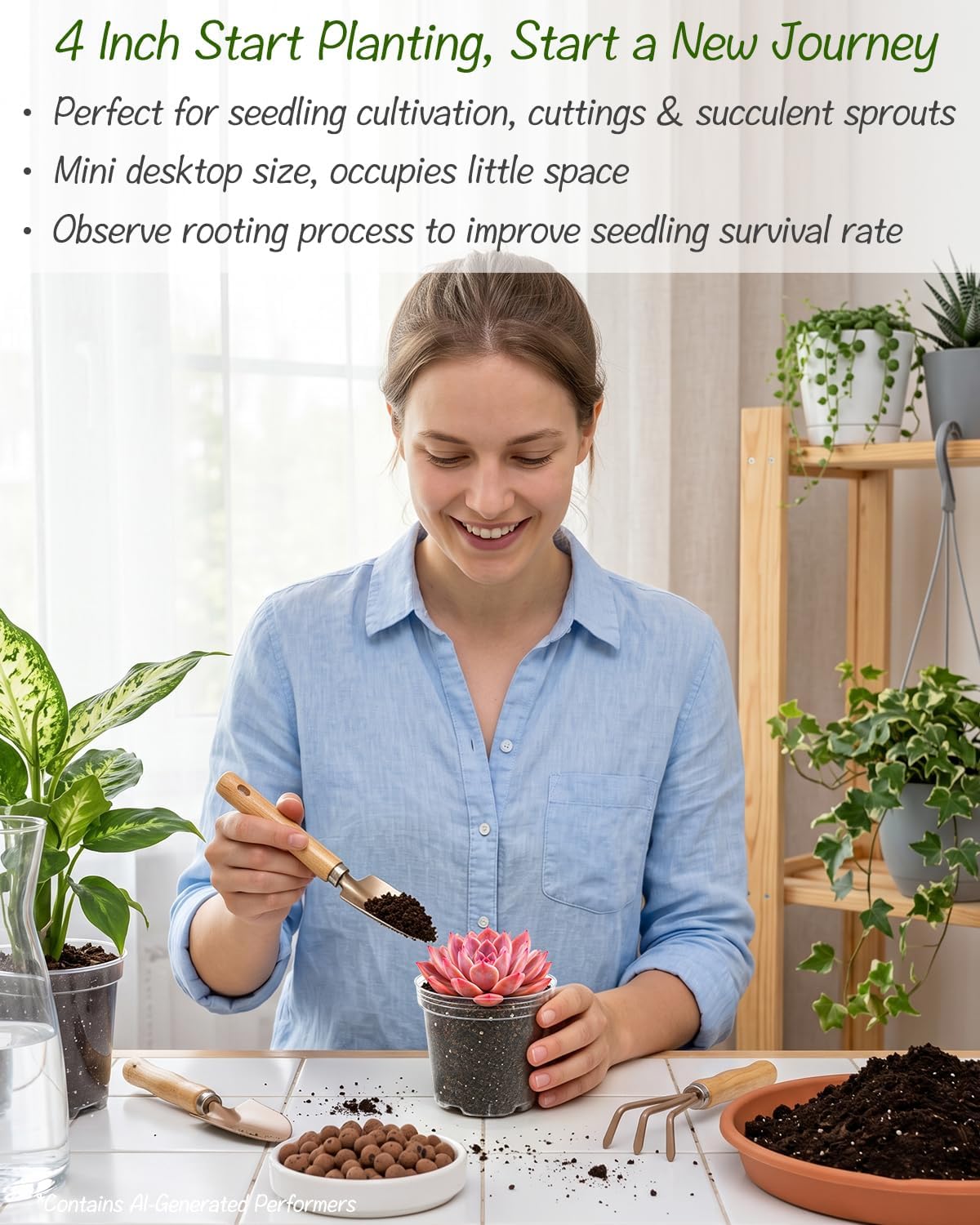 16 Pack 4/6/7.9/9.8 inch Clear Nursery Pots with Drainage Holes | Thickened UV Resistant Plastic Pots, Comes with Plant