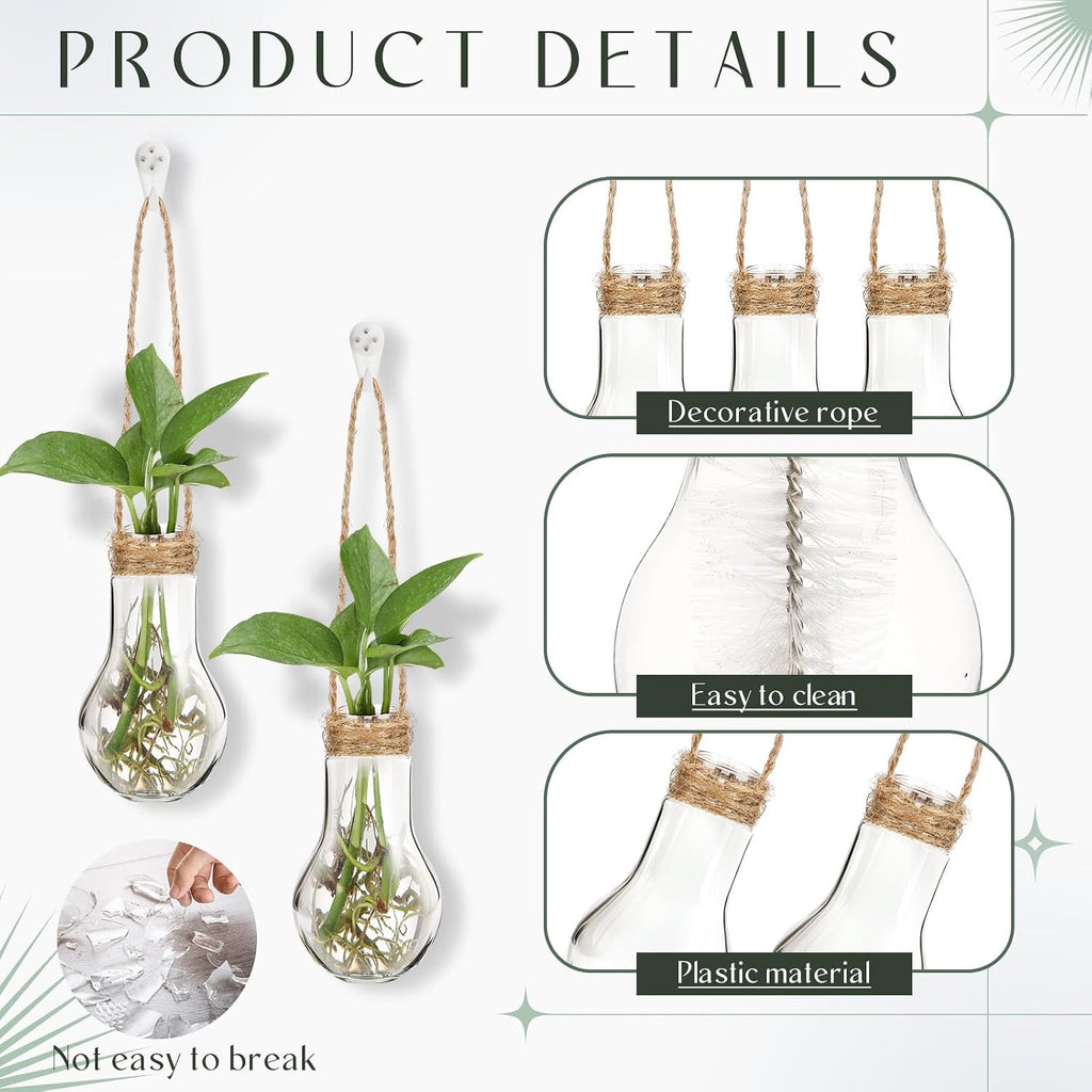 18 Sets 3.94" Plastic Window Propagation Stations Hanging Propagation Vases Plant Test Tubes with Suction Cup &