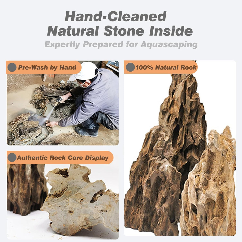 Unocho Aquarium Rocks 5lb Dragon Stone for Aquariums Landscaping Model Fish Tanks Terrariums Vivariums Paludarium