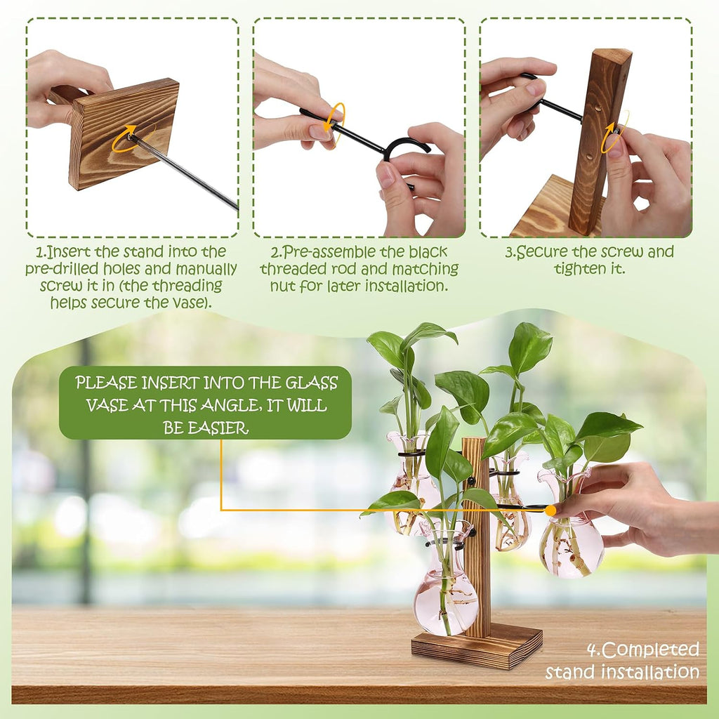 Plants Propagation Stations Bulb Glass Propagation Birthday Gift for Women | Garden Plant Lovers - 4 Bulb