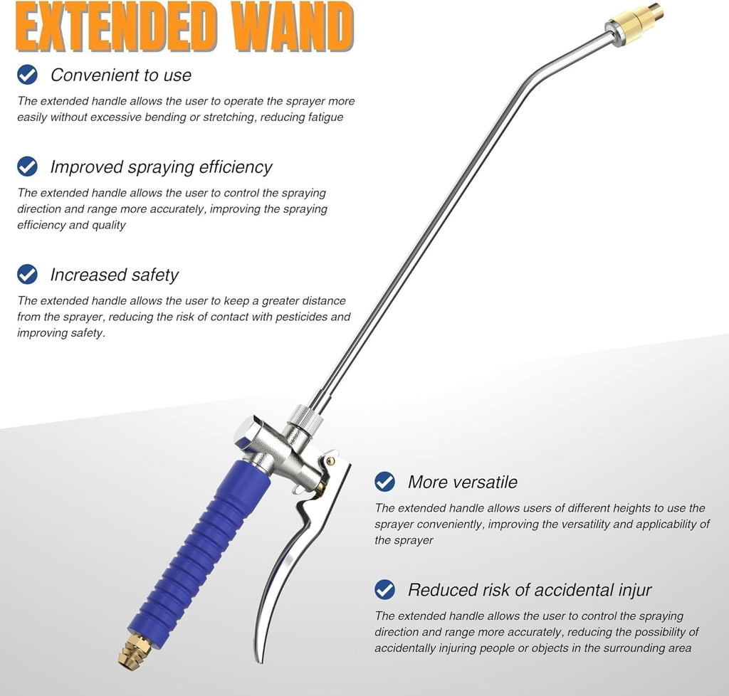 1.5 Gallon Hand Pump Sprayer, 304 Stainless Steel Garden Chemical Sprayer with Pressure Gauge, Adjustable Nozzle, 16"