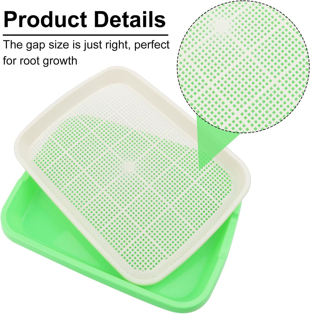 20 Pack 12.6 x 10 x 1.8 inch Microgreens Growing Trays, BPA-Free Sprouting Trays, Germination Tray for Beans