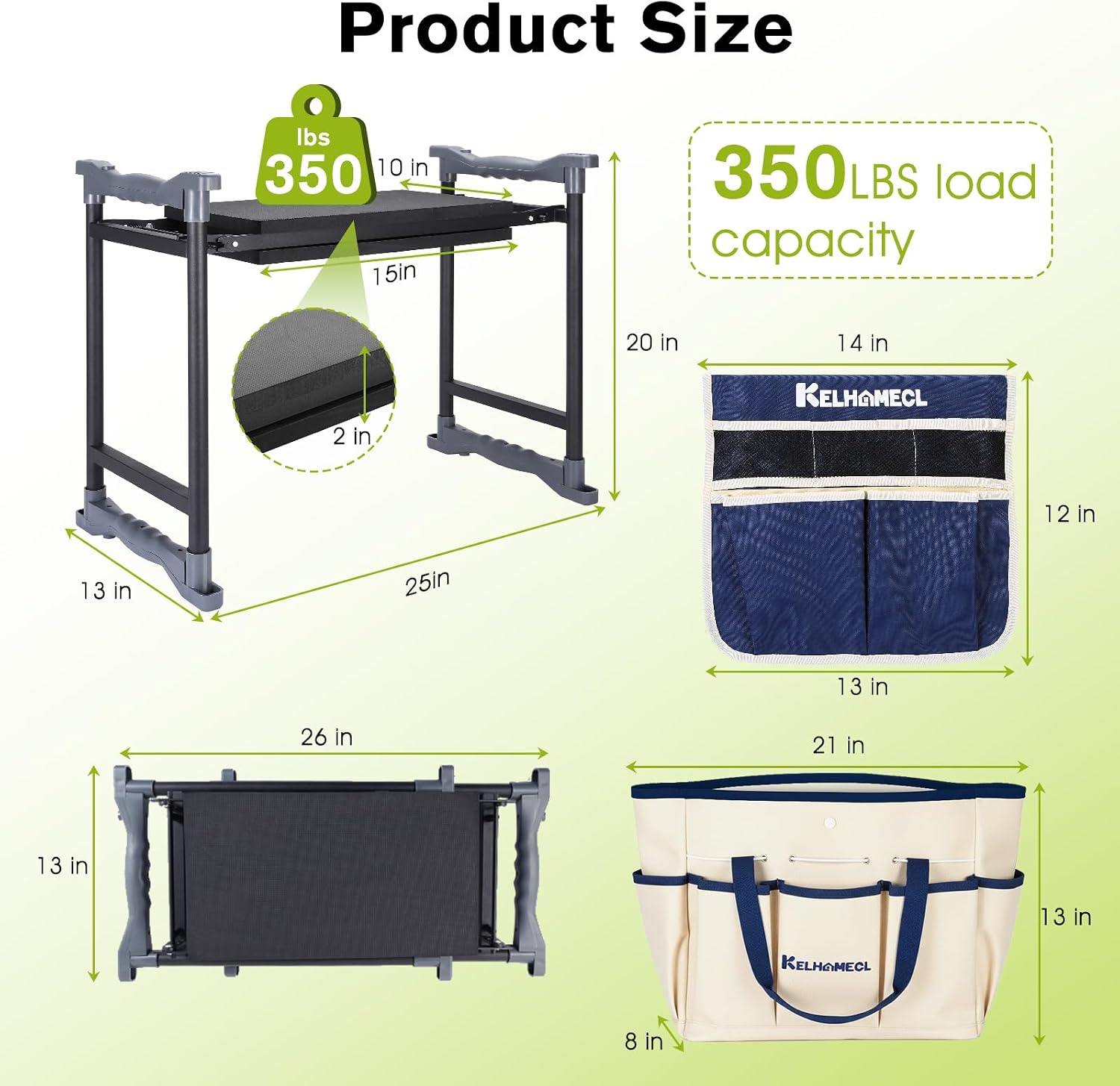 Garden Kneeler and Seat with Umbrella,Heavy Duty Gardening Bench and Stool | 2-in-1 Foldable Gardening Stool with