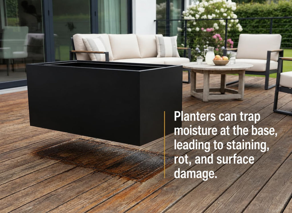 Corner Planter Feet – Pot Feet for Square & Rectangular Planter Boxes – Improves Drainage & Helps Protect Decks –