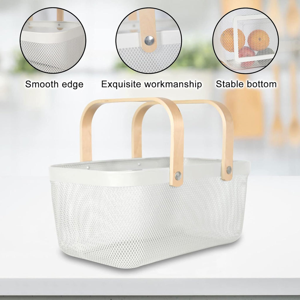 Garden Harvest Basket,Delicate Harvest Basket for Garden Vegetables,Practical Metal Mesh Wire Basket with Handle