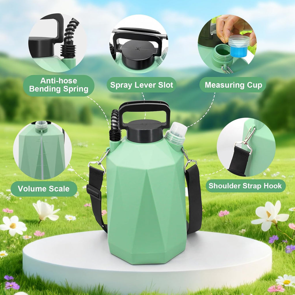 1.35 Gallon Battery Powered Sprayer, Electric Garden Sprayer with 3 Adjustable Pressures, Battery Indicator, Telescopic