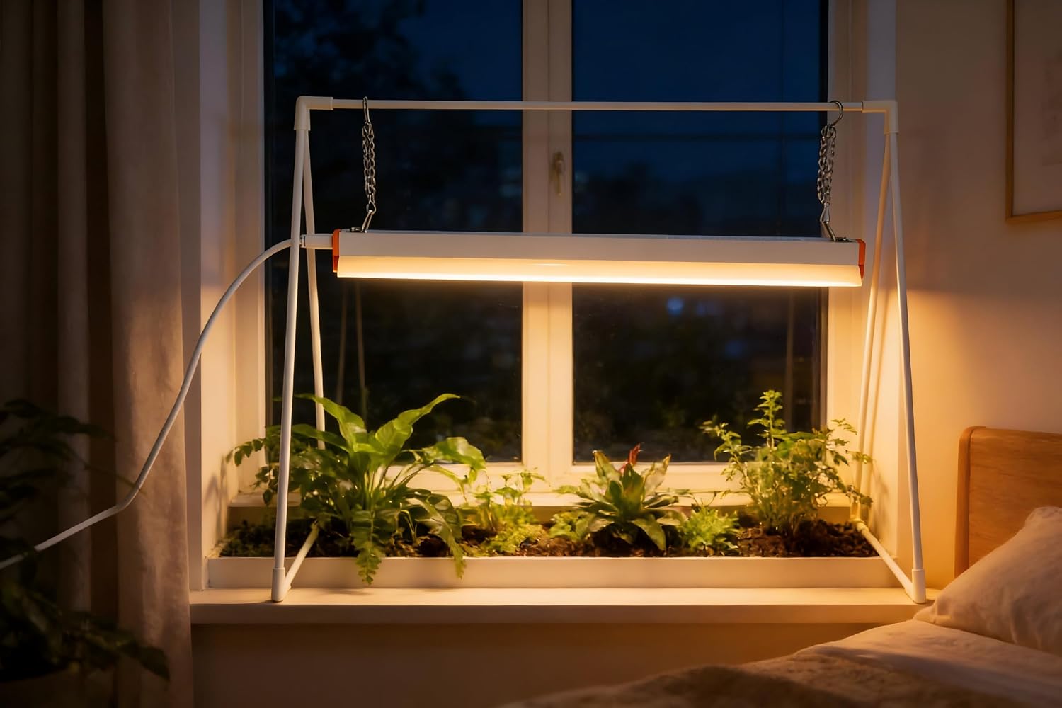 10W Grow Light Stand Kit for Indoor Plants, 2ft Plant Grow Rack with Full Spectrum, Enhanced Red Light for Flowering