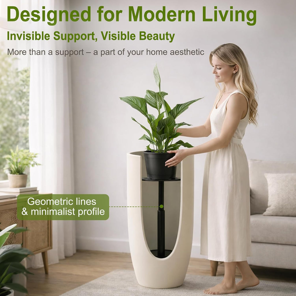 Adjustable Plant Risers for Inside Pots, 10-17 Inch Lift Height | Round Planter Insert for Tall Pots, 1 Stand, 8" & 10"