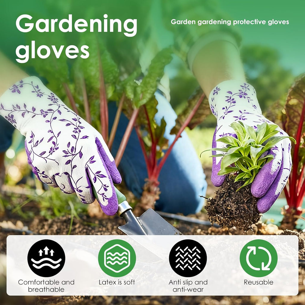 24 Pairs Gardening Gloves Bulk for Women,Thorn Proof Heavy Duty Garden Gloves, Breathable Nylon Latex Coated Yard