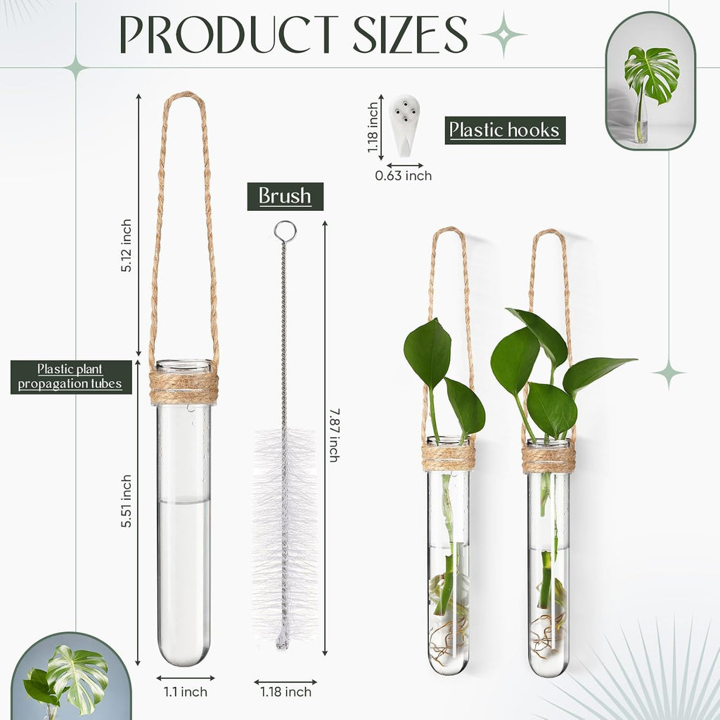 24 Pack Plastic Hanging Propagation Tubes Propagation Station Vases Wall Hanging Plant Vase for Planters Hydroponic