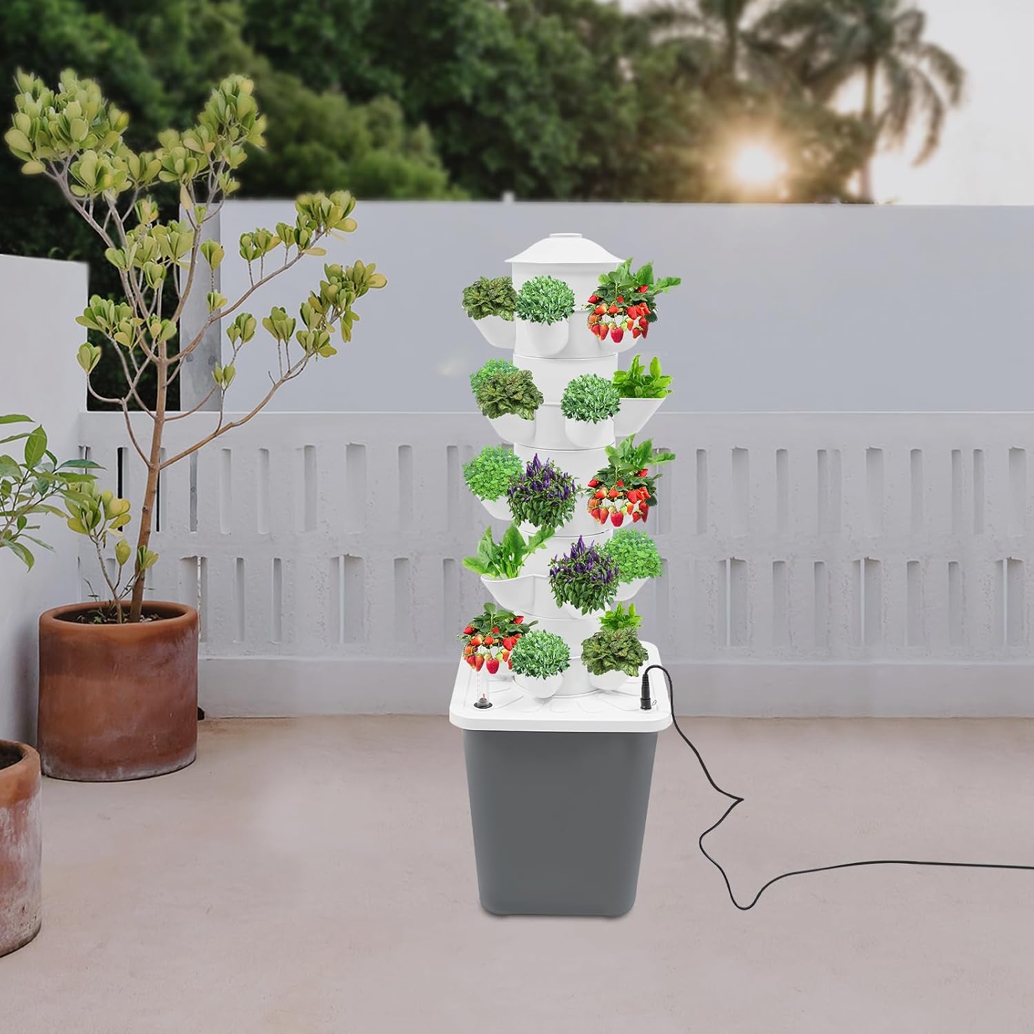 Hydroponics Growing System Kit & Vertical Indoor Garden Planter, 25-Pod Hydroponic Mechanism Indoor Plants, Herbs
