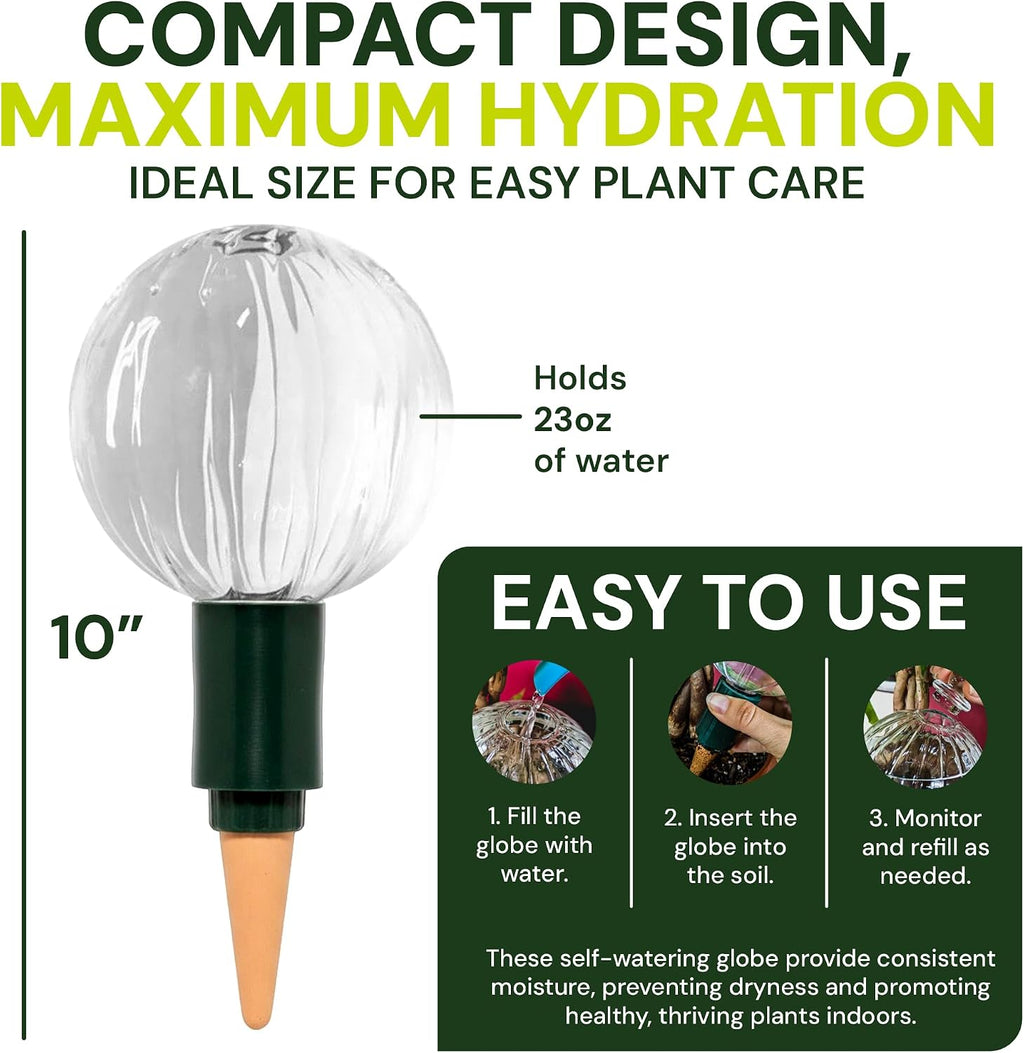 Blumat Glass Plant Self Watering Globes,Automatic Houseplant Drip Irrigation for Indoor Plants, Hanging Plants