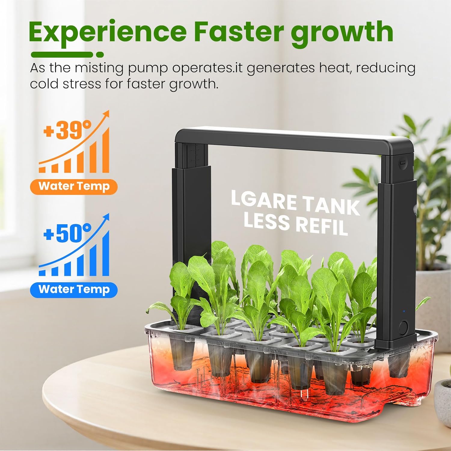 15 Pods Hydroponics Growing System Indoor Garden with LED Grow Light | Countertop plant germination kit, hydrophonic