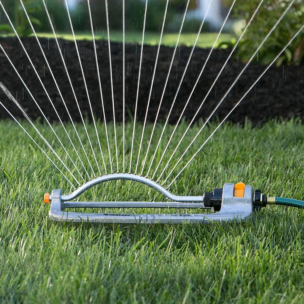 Melnor 65118-AMZ XT Metal Turbo Oscillating Sprinkler with QuickConnect Product Adapter Amazon Bundle, 4000 sq. ft.