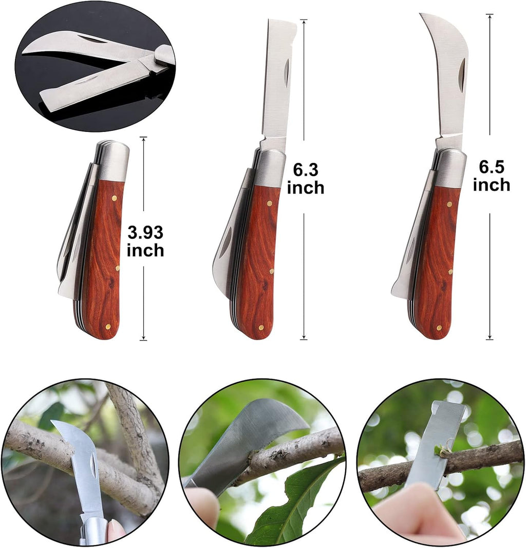 ZALALOVA Garden Grafting Tool Kits, 2 in 1 Pruning Tools | Including Grafting Knife Replacement Blades Grafting Tapes