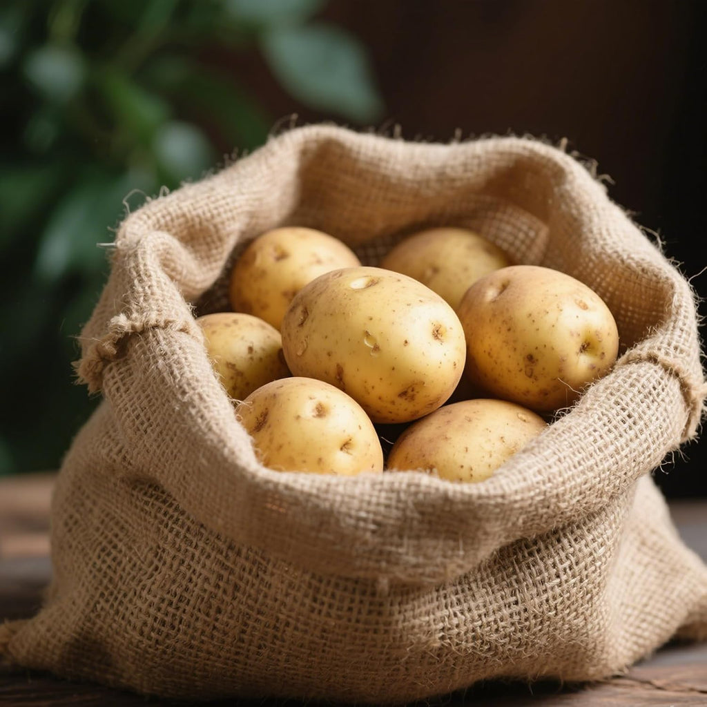 HAKZEON 5 Pack Potato Sack Race Bags, 40x24 Inch Burlap Bags for Vegetables, Reusable Sturdy Storage Bag for Home and