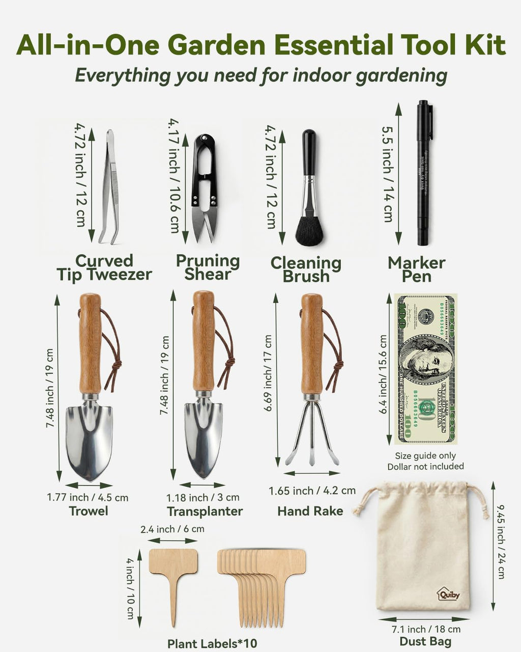 19-Piece Small Gardening Tools Set, Indoor Plant Tools for Houseplant | Mini Garden Tools, House Plant Tools Set