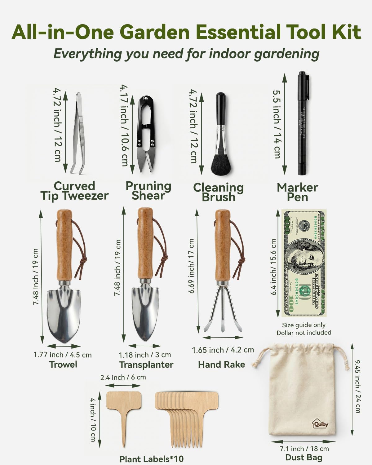 19-Piece Small Gardening Tools Set, Indoor Plant Tools for Houseplant | Mini Garden Tools, House Plant Tools Set