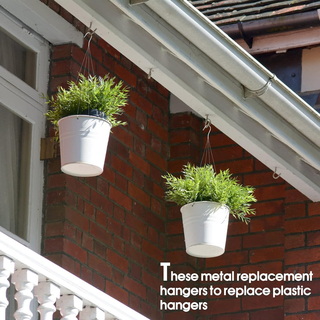 10 Pack 24 Inches Strong Wire Plant Hangers for Hanging Baskets 4 Orchid Hanging Basket Wire Metal Hook Hanger for