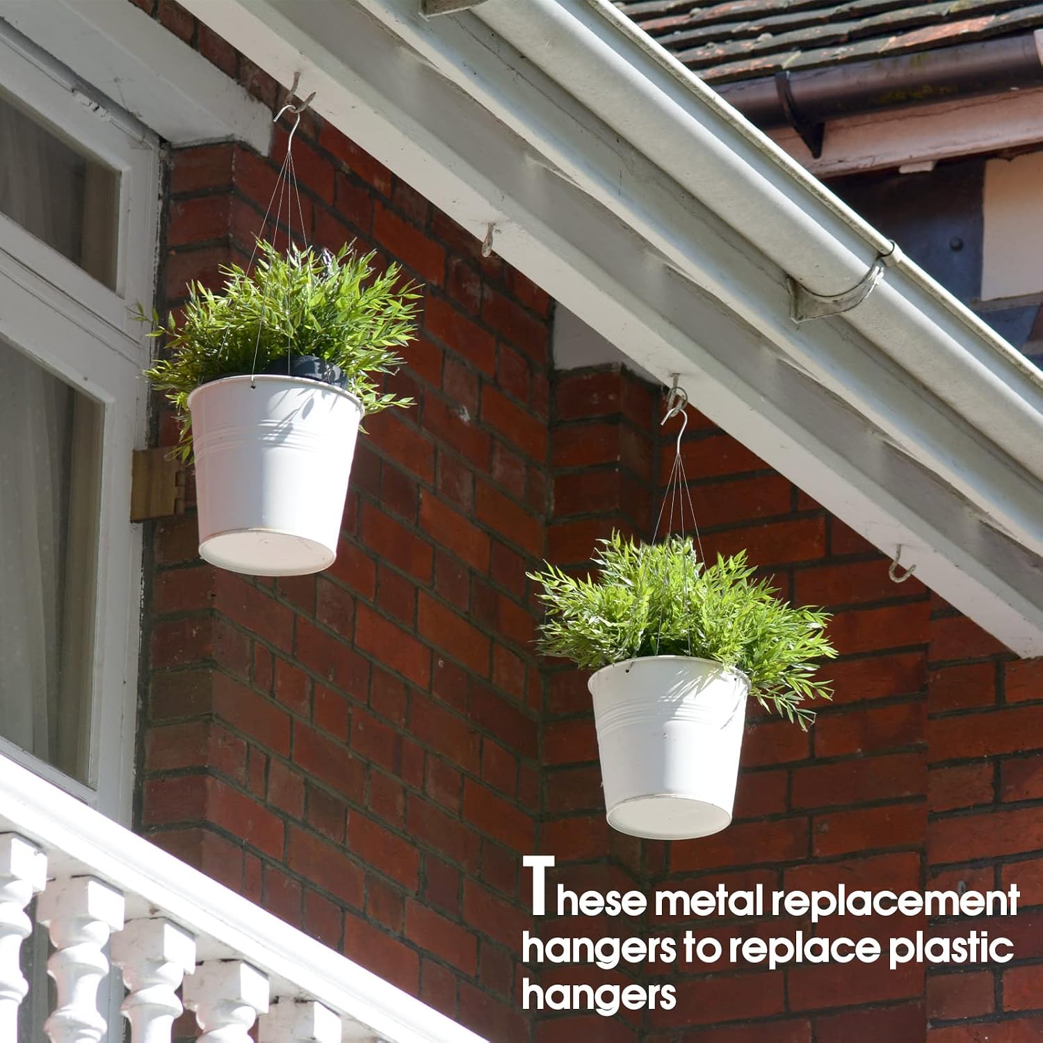 10 Pack 24 Inches Strong Wire Plant Hangers for Hanging Baskets 4 Orchid Hanging Basket Wire Metal Hook Hanger for