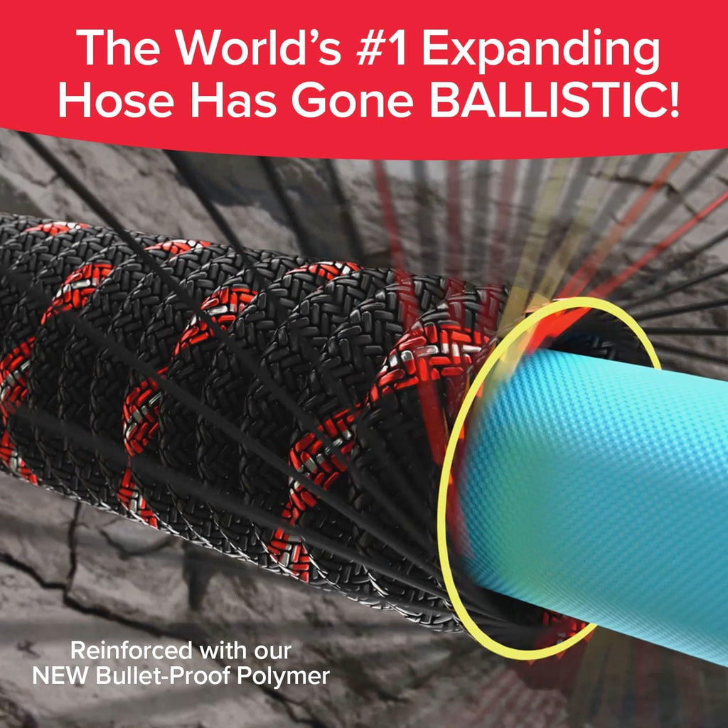 Pocket Hose Ballistic 50 FT Expandable Garden Hose, No-Kink, As Seen on TV | Anti-burst sleeve reinforced with