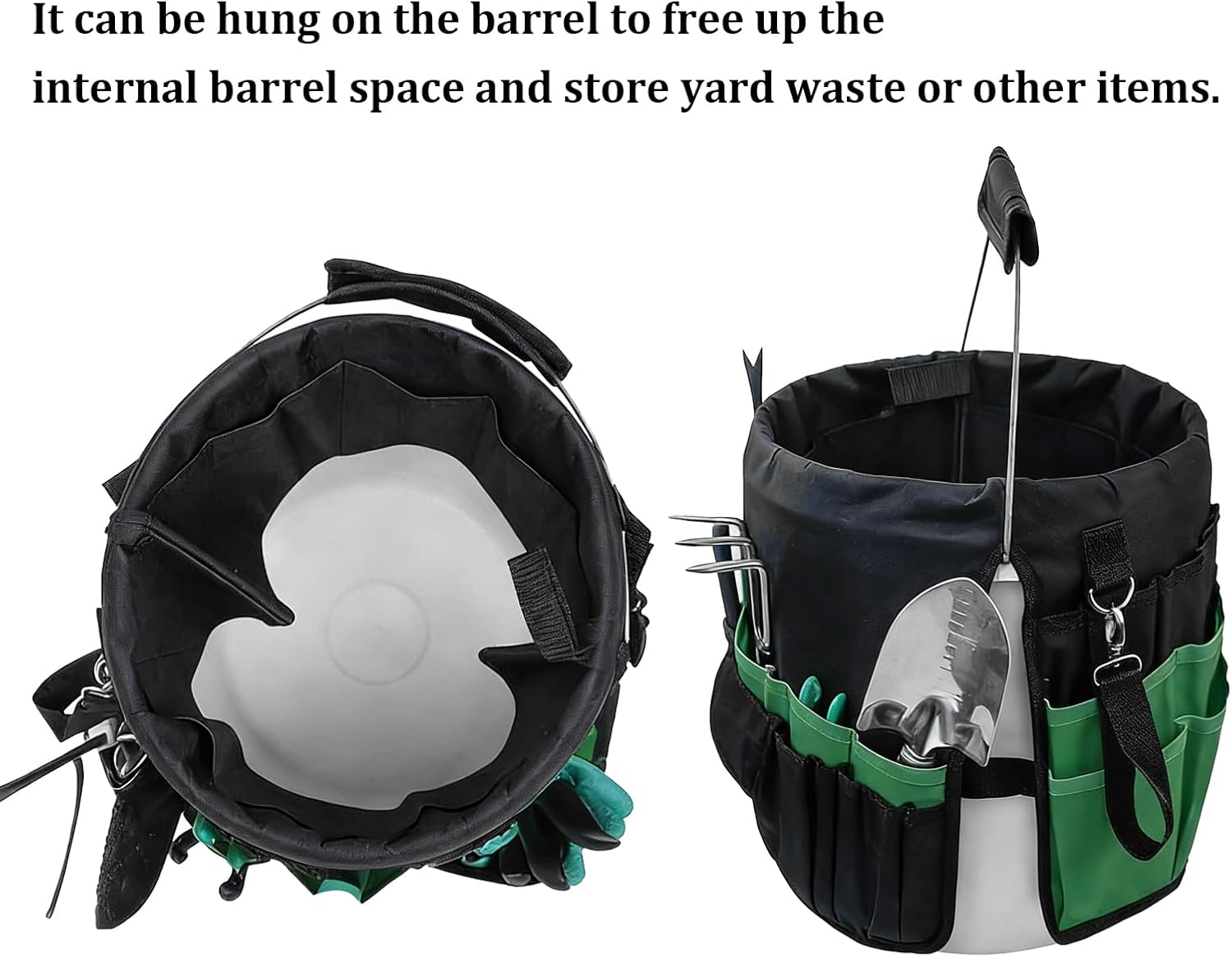 Bucket Tool Bag Organizer with 42 Pockets Multi-functional Garden Tool Bag Organizer 5 Gallon Bucket Tools Kit for