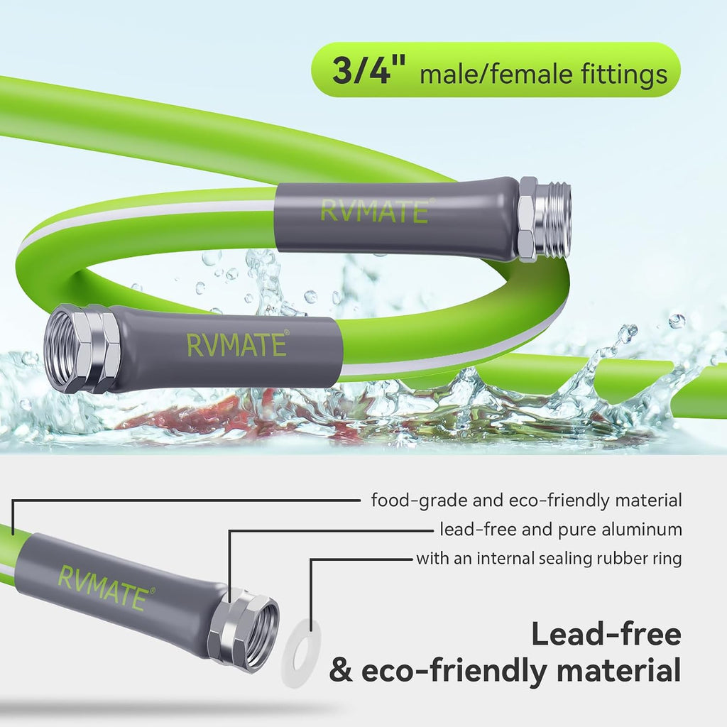 RV Water Hose 50FT, 5/8" Inner Diameter Garden Hose