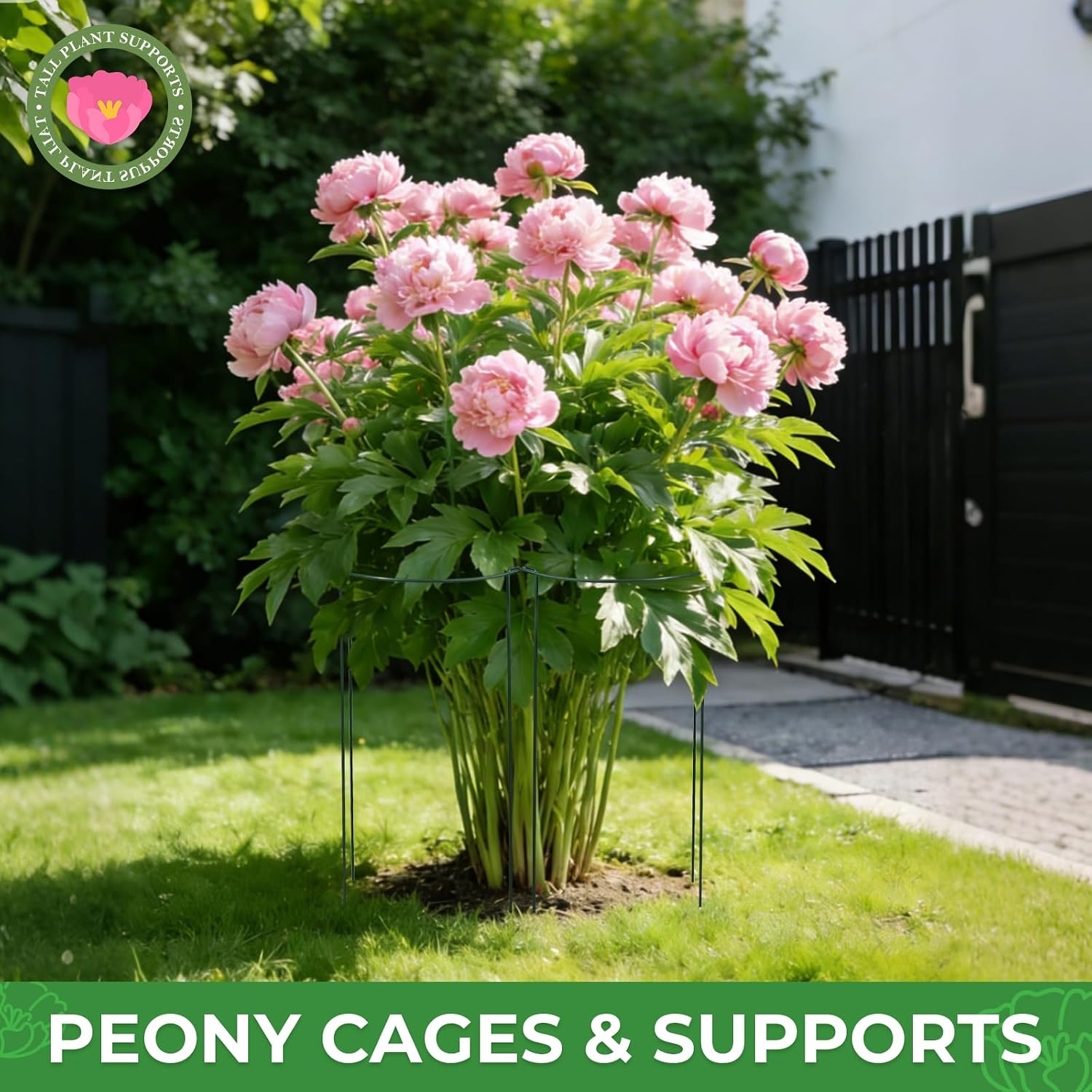 LEOBRO Plant Support Plant Stakes, 12pcs Peony Cages and Supports, Metal Garden Stakes Plant Supports, Plant Support
