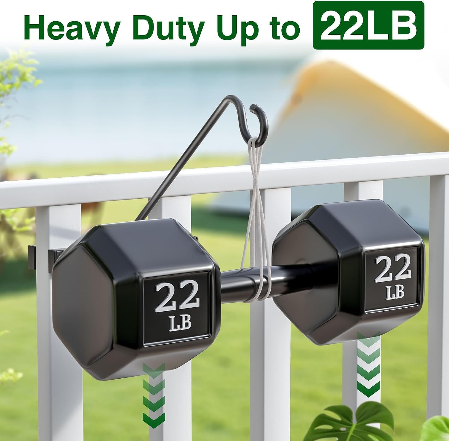 2 Pack 12Inch Deck Hook Deck Bird Feeder Hanger for Railing, 22lbs Capacity | for Hanging Bird Feeders, Suet Baskets