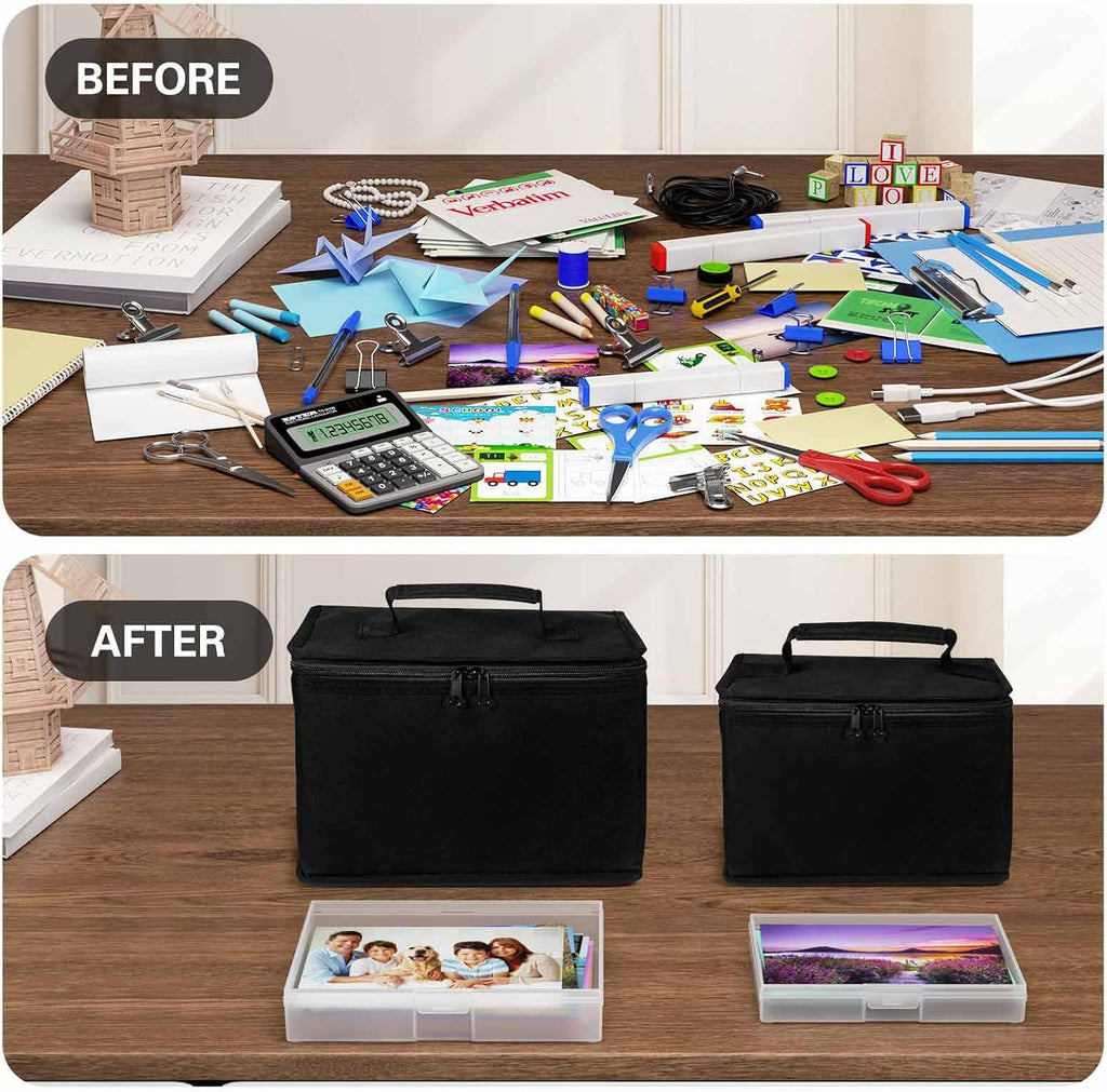 Barhon Photo Storage Boxes Set - 8 Pack 4x6 and 8 Pack 5x7, Photos Case Containers with Bag, Multi-Sized Seed Organizer