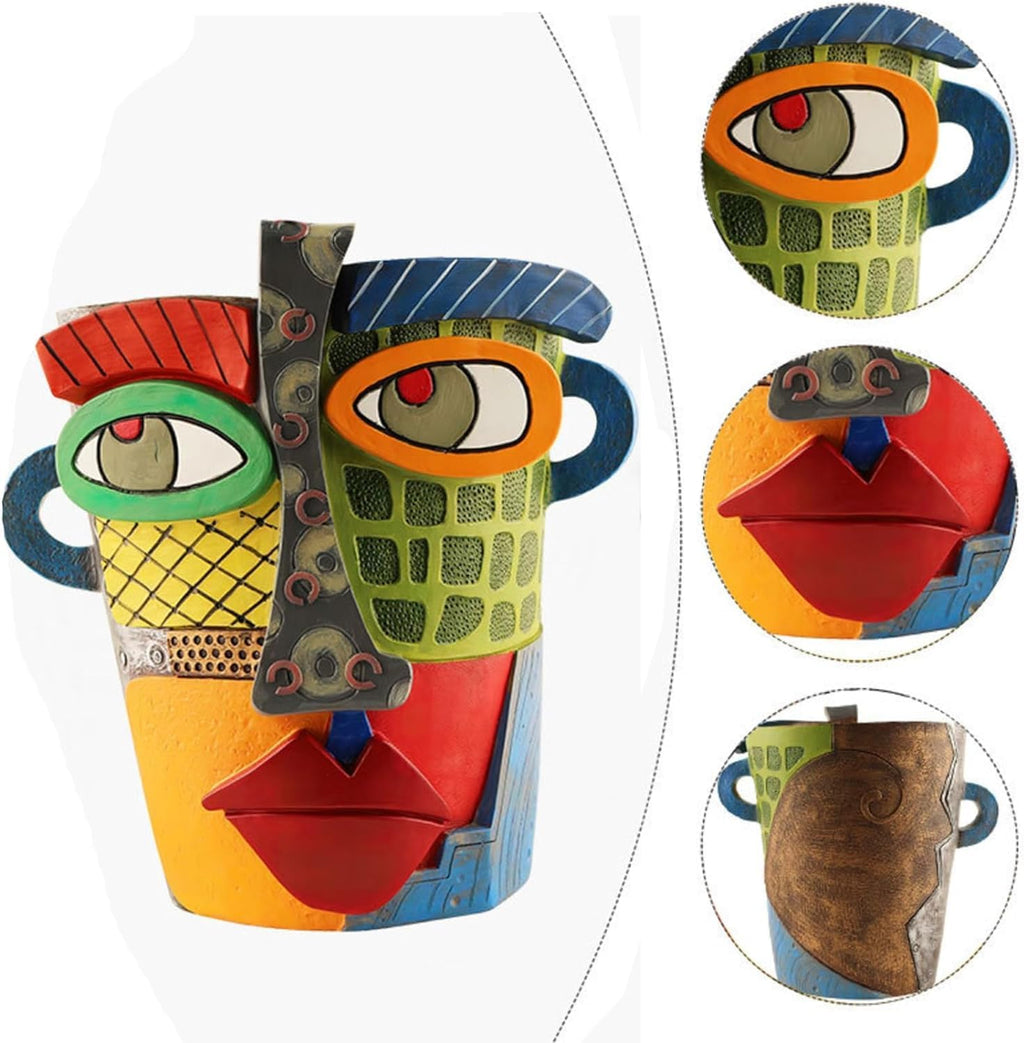 Picasso Brutalist Abstract Beauty Face Flower Pot, Head Planter for Indoor Plants, Funny Abstract Planters