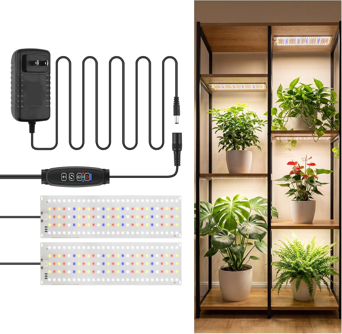 Grow Lights for Indoor Plants Full Spectrum, 2-Panel Plant Growing Light