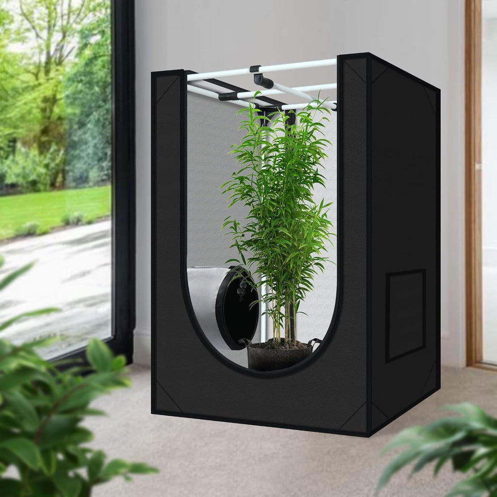 zazzy 2'x2' Grow Tent 24"x24"x36" Hydroponic Mylar Growing Tent | Reflective Garden Grow Dark Room with Observation