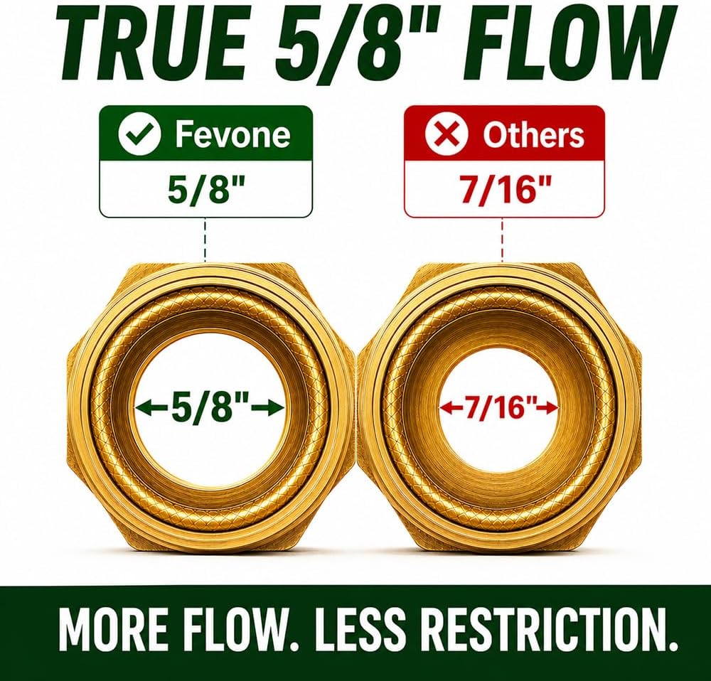 Kink Free Garden hose 100 ft, Heavy Duty Water Hose | Flexible Lightweight Hybrid Polymer, 5/8 ID, 600 PSI, Leak-Free