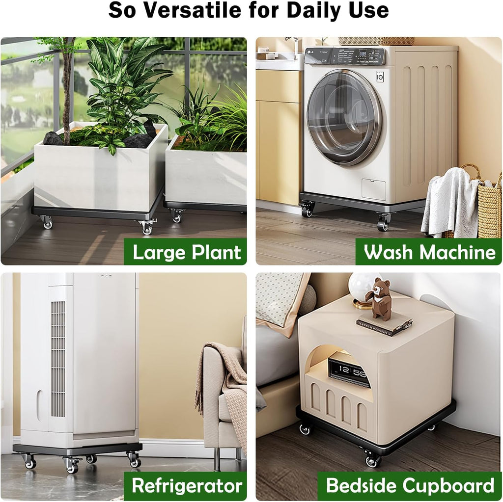 20" Square Plant Stand with Wheels Heavy Duty,Large Metal Plant Caddy Indoor Outdoor Use,Rolling Plant Dolly with