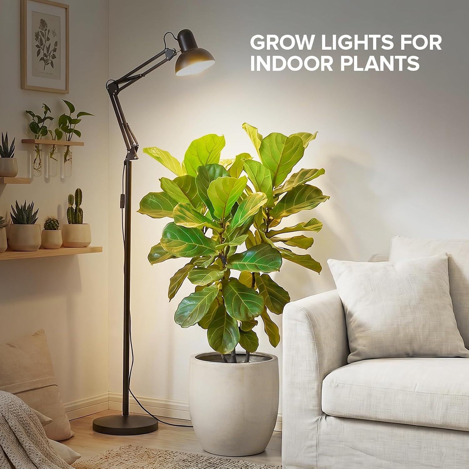 SANSI Grow Lights for Indoor Plants, 32W Plant Lights for Indoor Growing | Full Spectrum Dimmable 39-65 Inches High