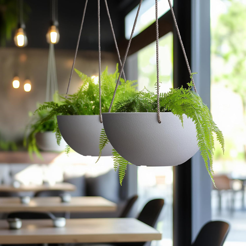 LA Jolie Muse Hanging Planter Baskets for Indoor Plant, Set of 2, 9.84 Inch | Decorative Hanging Baskets with Drainage