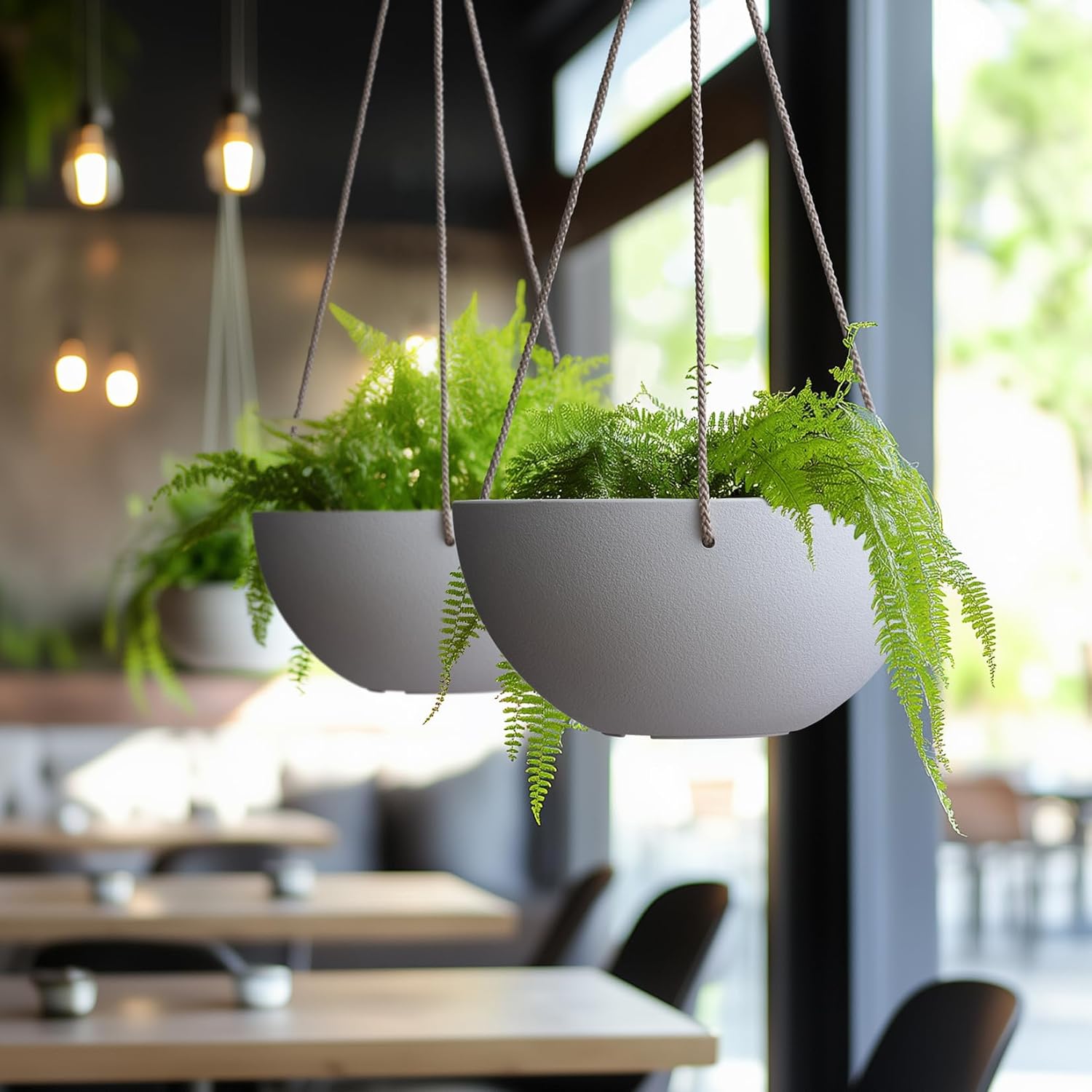 LA Jolie Muse Hanging Planter Baskets for Indoor Plant, Set of 2, 9.84 Inch | Decorative Hanging Baskets with Drainage