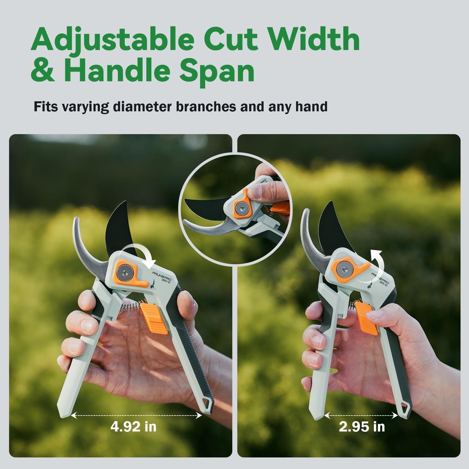 PrunePro Pruning Shears Gardening Scissors Set Professional Hand Pruner Sharp Stainless Steel Blade Garden Scissors
