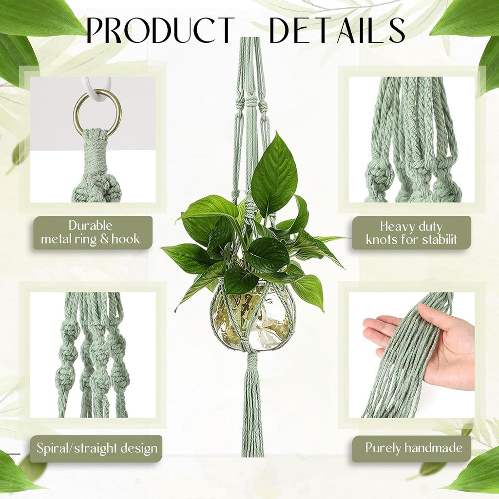 Colingmill 6 Pcs Plastic Plant Propagation with Boho Macrame Hanger Wall Plant Propagation Station Hanging Holder