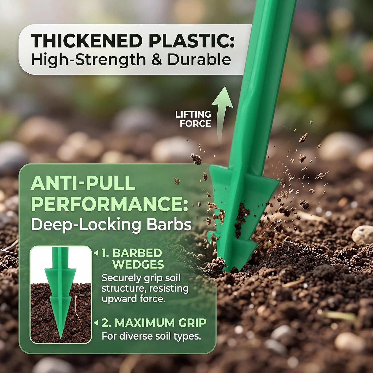400 Pcs 4 Inch Biodegradable Stakes Plastic Landscape Fabric Stakes Bulk, Sod Staples for Tent, Weed Barrier, Turf