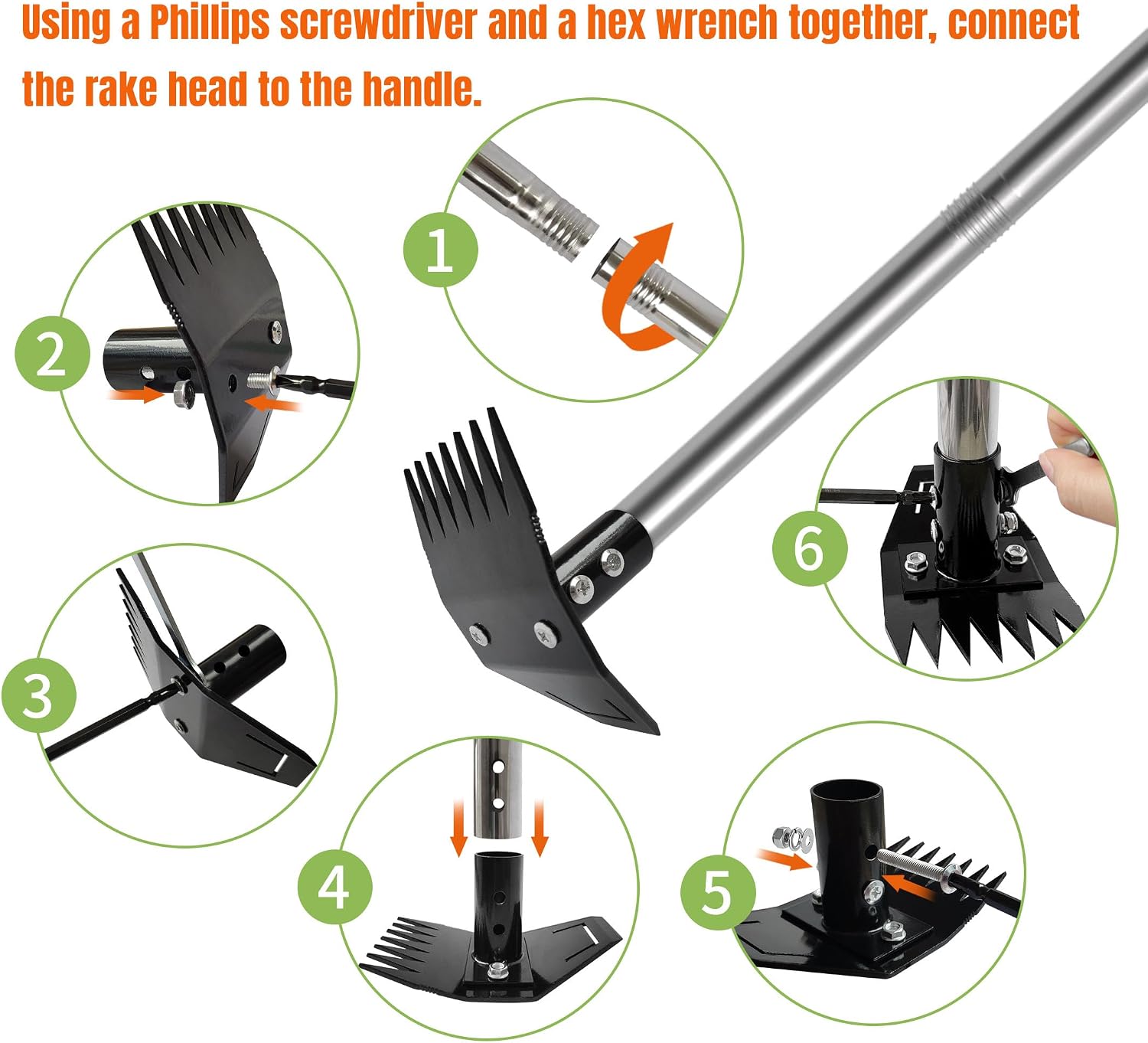 Weed Puller Tool with Long Handle, Manual Weed Remover Tool, 2 in 1 Weed Rake&Grabber and Garden Hoe, Dandelion